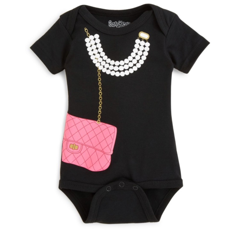 Sarah Kety Infant Girl Necklace & Purse Bodysuit